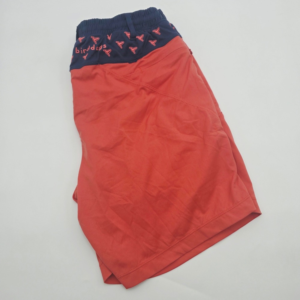 Birddogs Boom Gym Khaki Shorts Mens Small Red Navy Blue Lined Athletic 6"